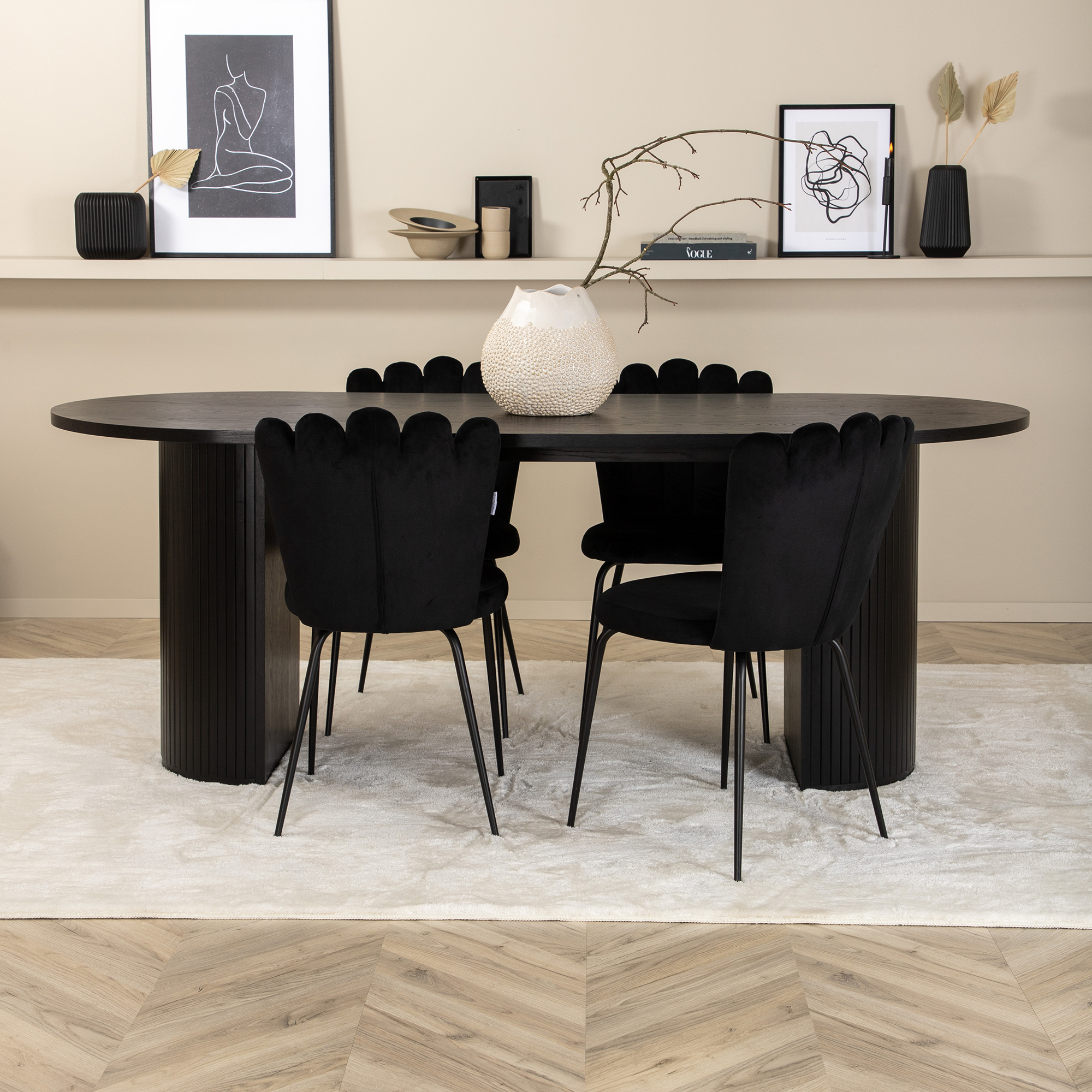 Matgrupp Venture Home Bianca med 4 Limhamn Light Stolar