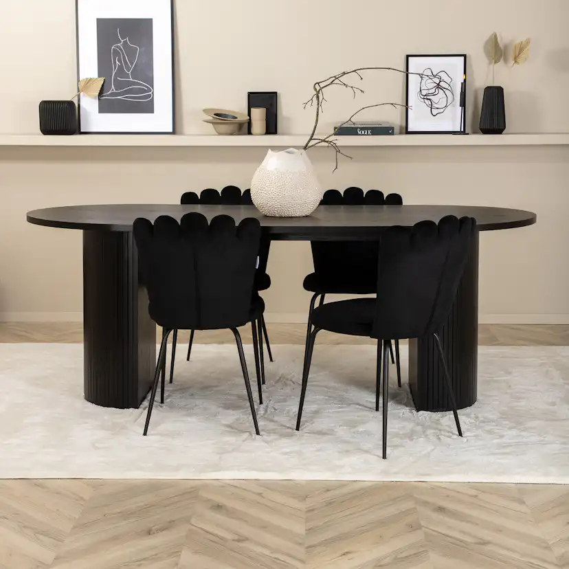 Matgrupp Venture Home Bianca med 4 Limhamn Light Stolar