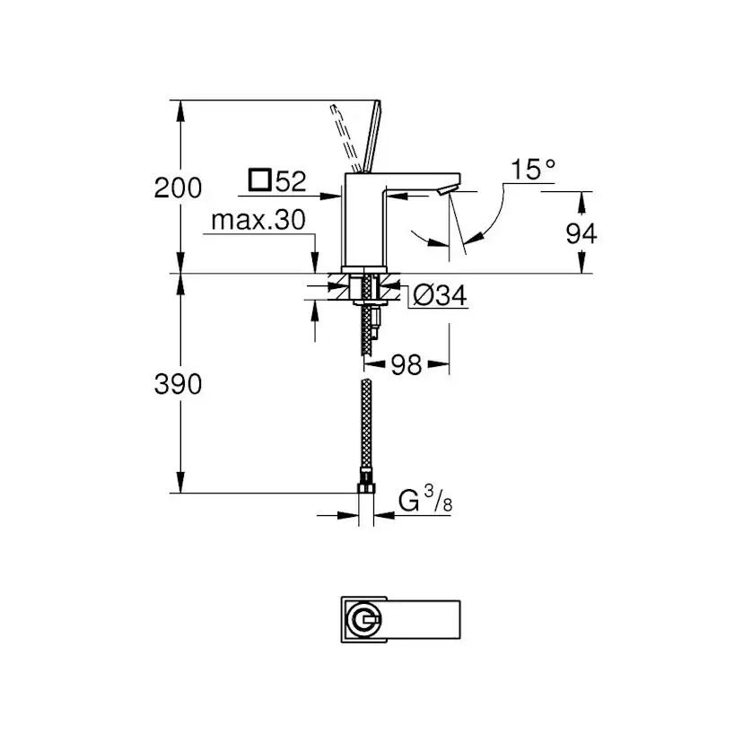 Tvättställsblandare Grohe Eurocube Joy 23656