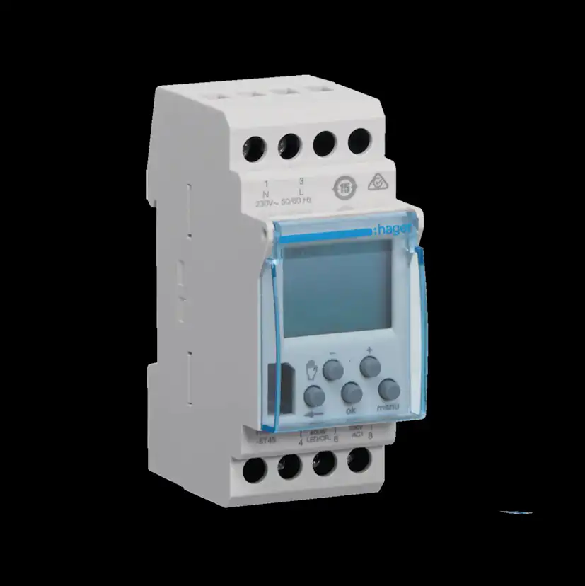 Veckour Hager Digitalt 2 Moduler 1-kanal 16 A