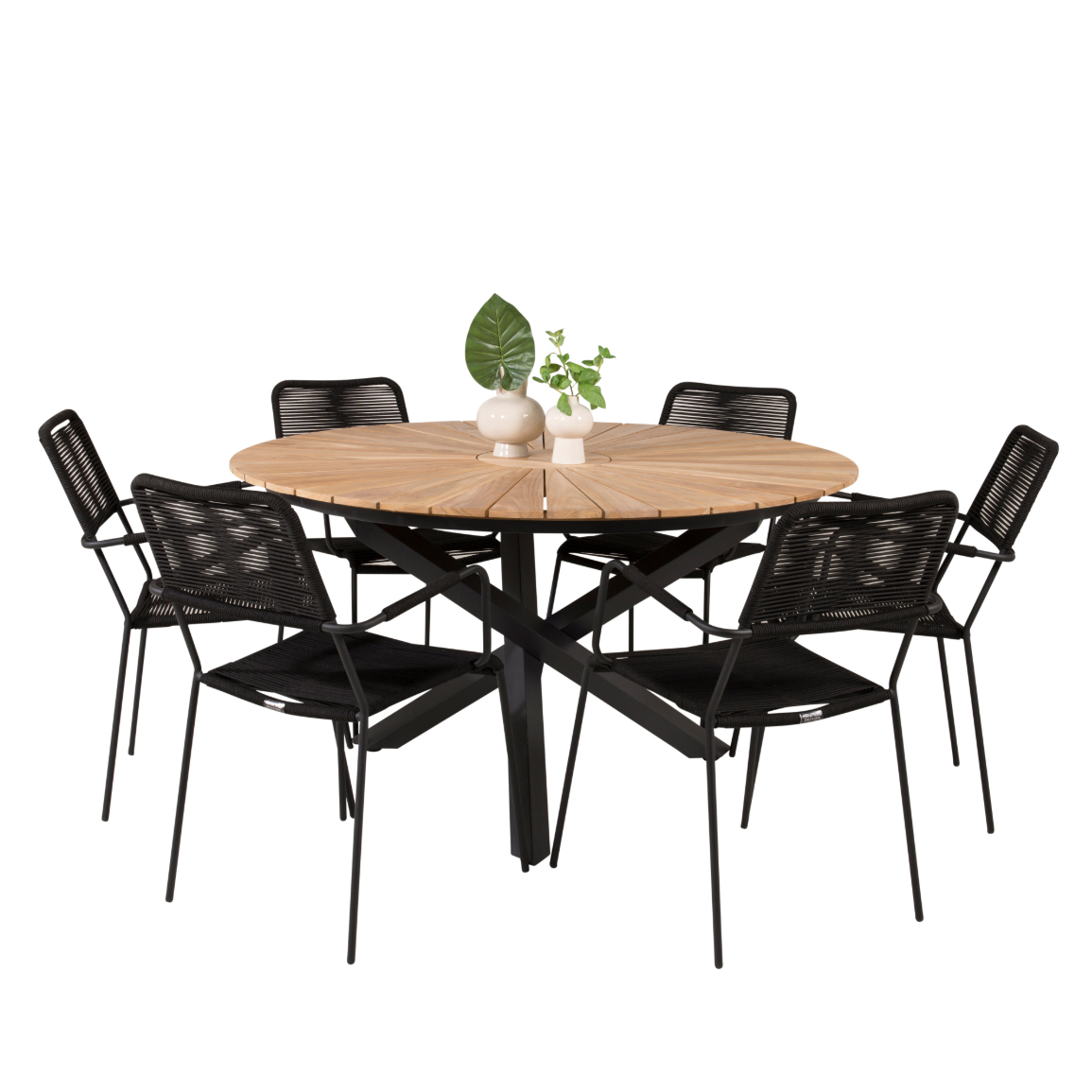 Lindos Armchair - Black Alu / Black Rope Svart