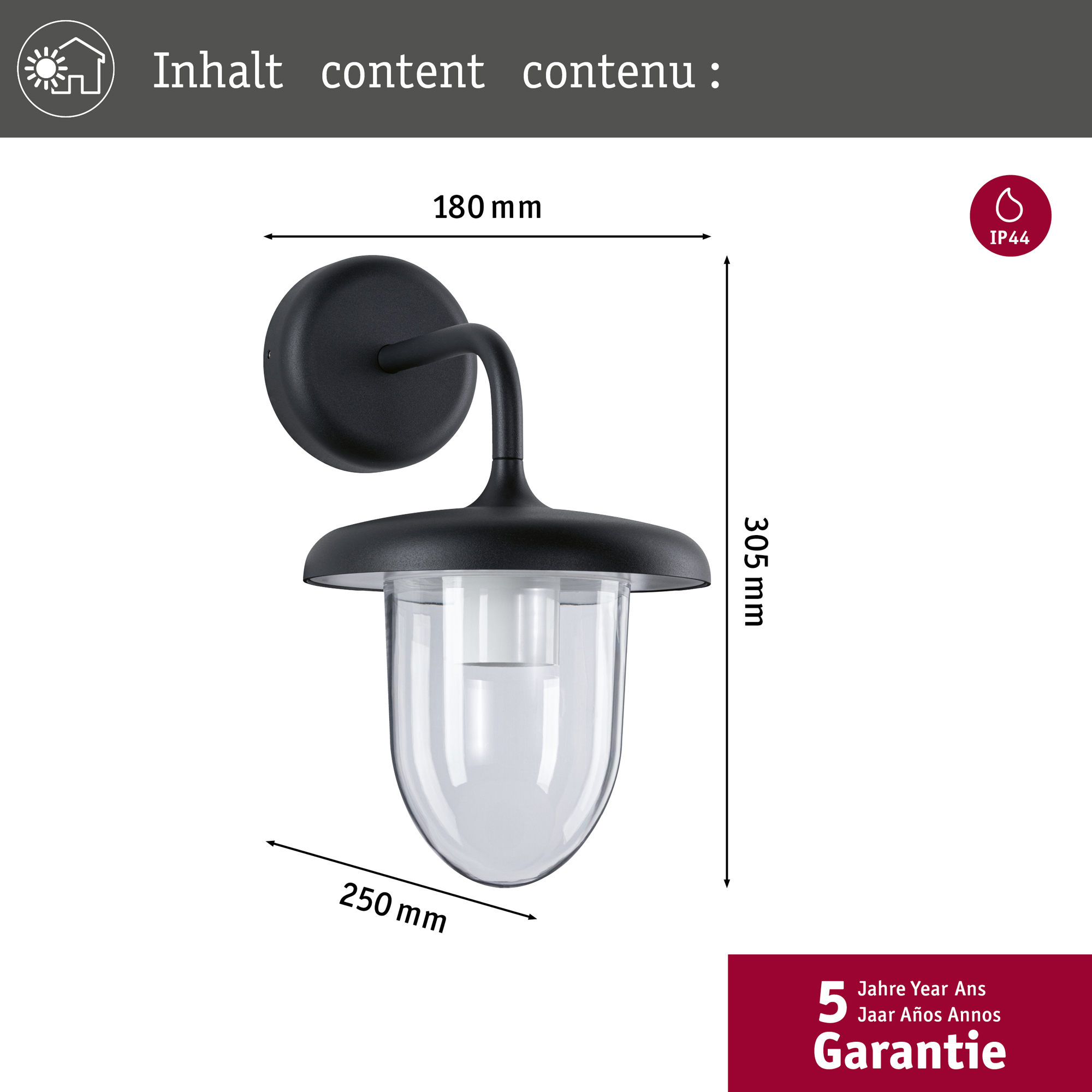 Fasadbelysning Paulmann Vintario Seawater Resistant IP44 230V E27