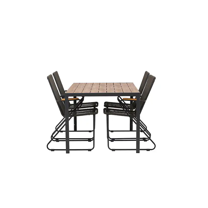 Break Diningtable Alumnium - Black / Nature Rectangular 90*1 Svart
