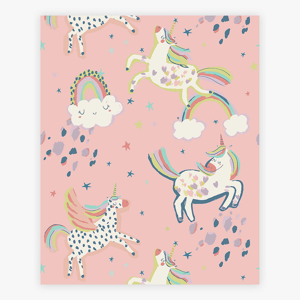 Barntapet NEXT Unicorn EasyUp 118328, Mönstrad Rosa