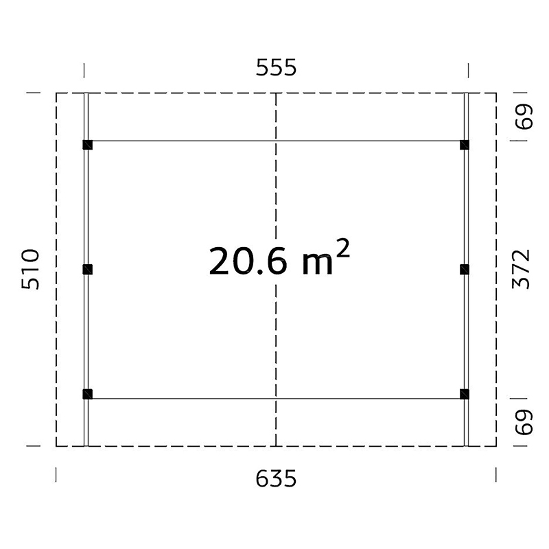 Carport Palmako Robert 20,6 m2