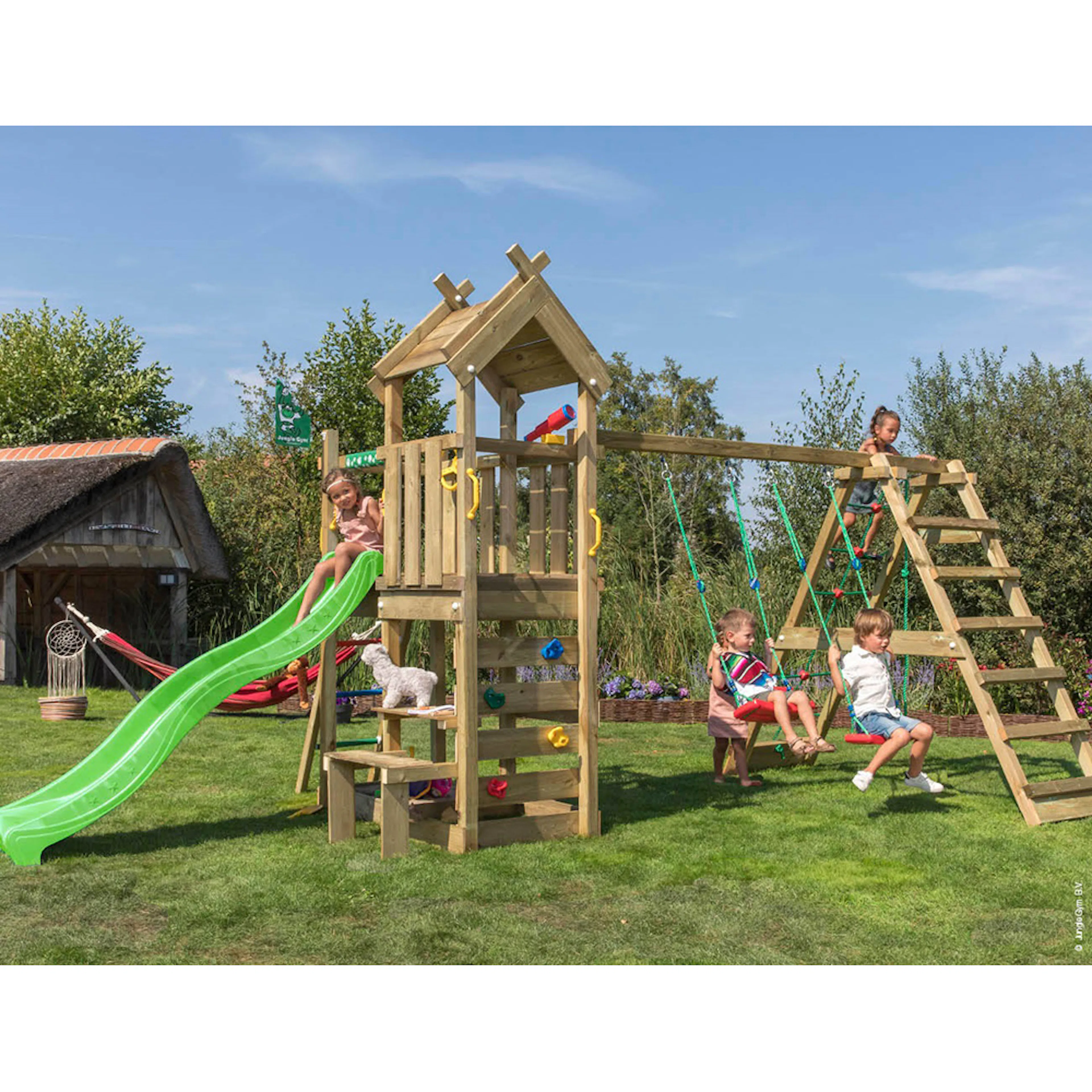 Lektorn Jungle Gym Teepee Klättermodul & Rutschkana