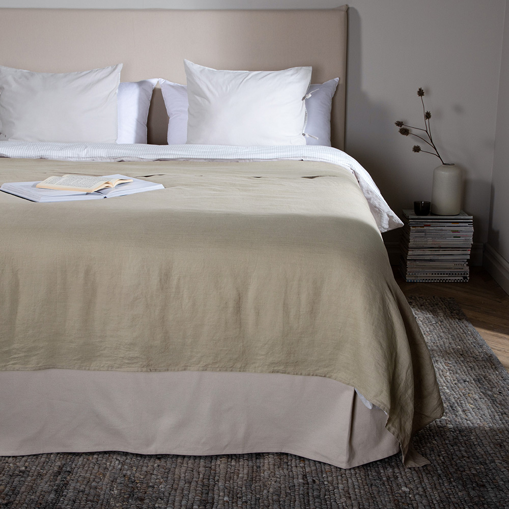 Milo Bedspread Linen Beige 260x260 cm Färg: Beige, Mått: 260x260 cm