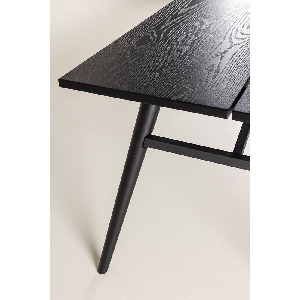Matbord Venture Home Sleek Svart Fyrkantigt Bord i Ekfanér 195 cm