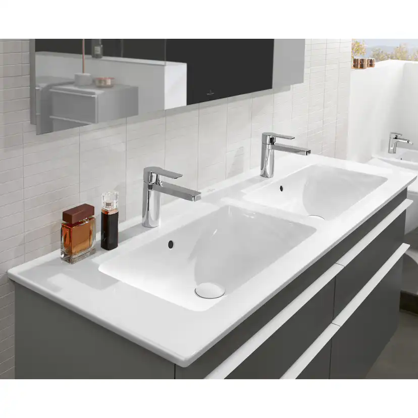 Tvättställ villeroy & Boch Venticello 4111DJR1 Vit Alpin CeramicPlus, Med Bräddavlopp, Utan Blandarhål, för Väggmonterad blandare