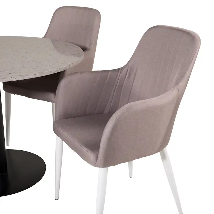 Matgrupp Venture Home Roxanna Grå Bord med 4 Corina Stolar