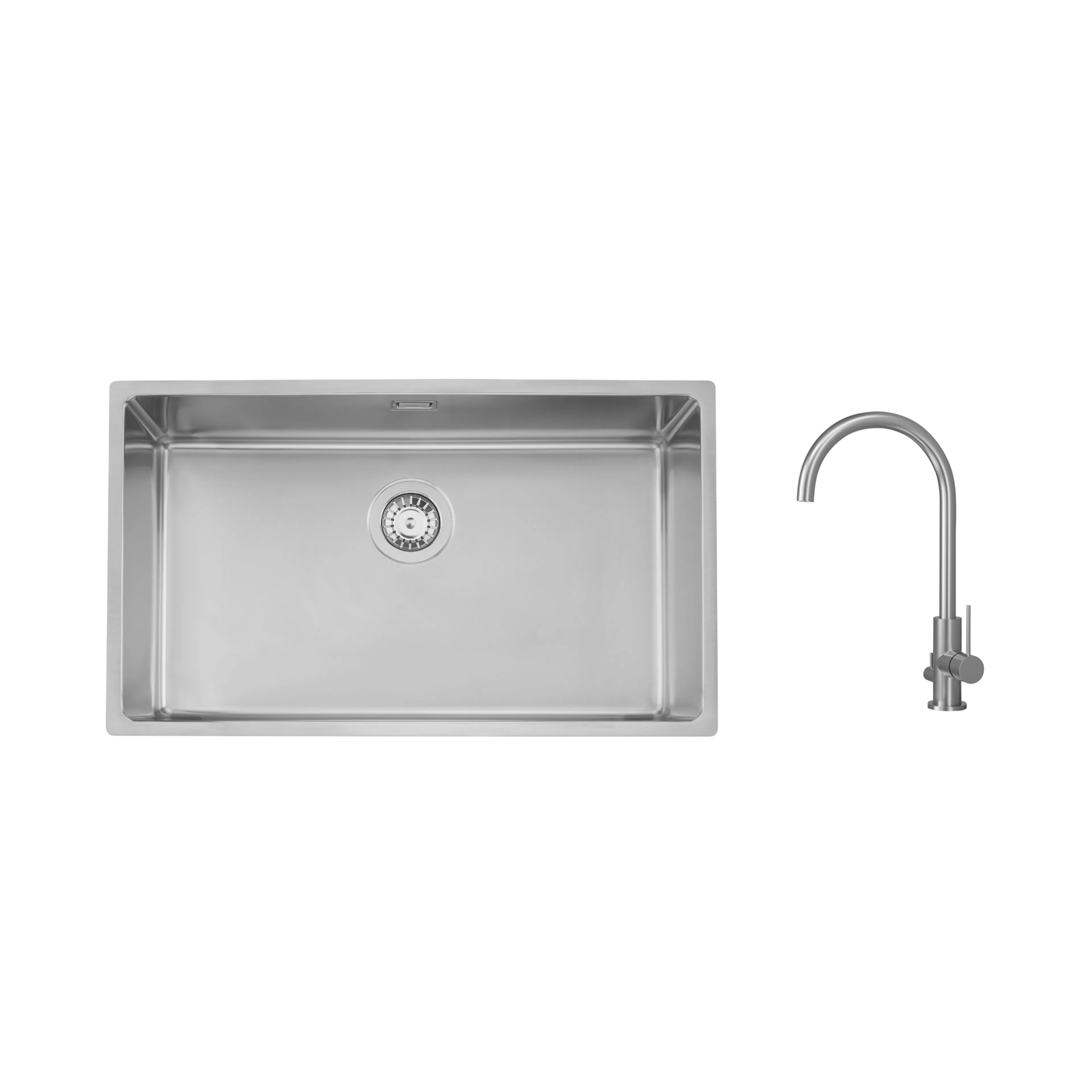 Diskho Stala Lagom-71 med Köksblandare Scandtap Steel Mood D