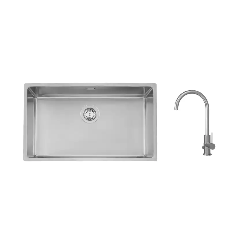 Diskho Stala Lagom-71 med Köksblandare Scandtap Steel Mood D
