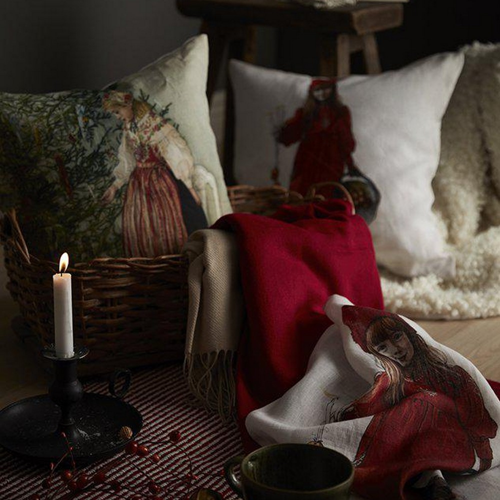 Kuddfodral Svanefors Carl Larsson Grön