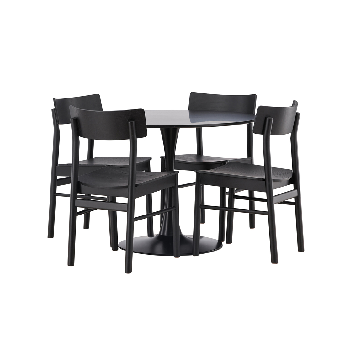 Matgrupp Venture Home Glade Ø100 cm med 4st Montros Matstolar