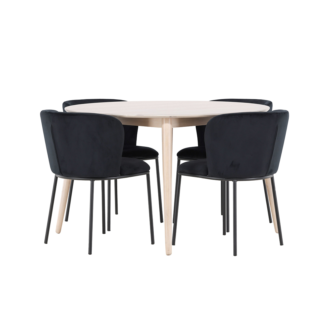 Matgrupp Venture Home Flora Ø120 cm med 4st Edina Matstolar