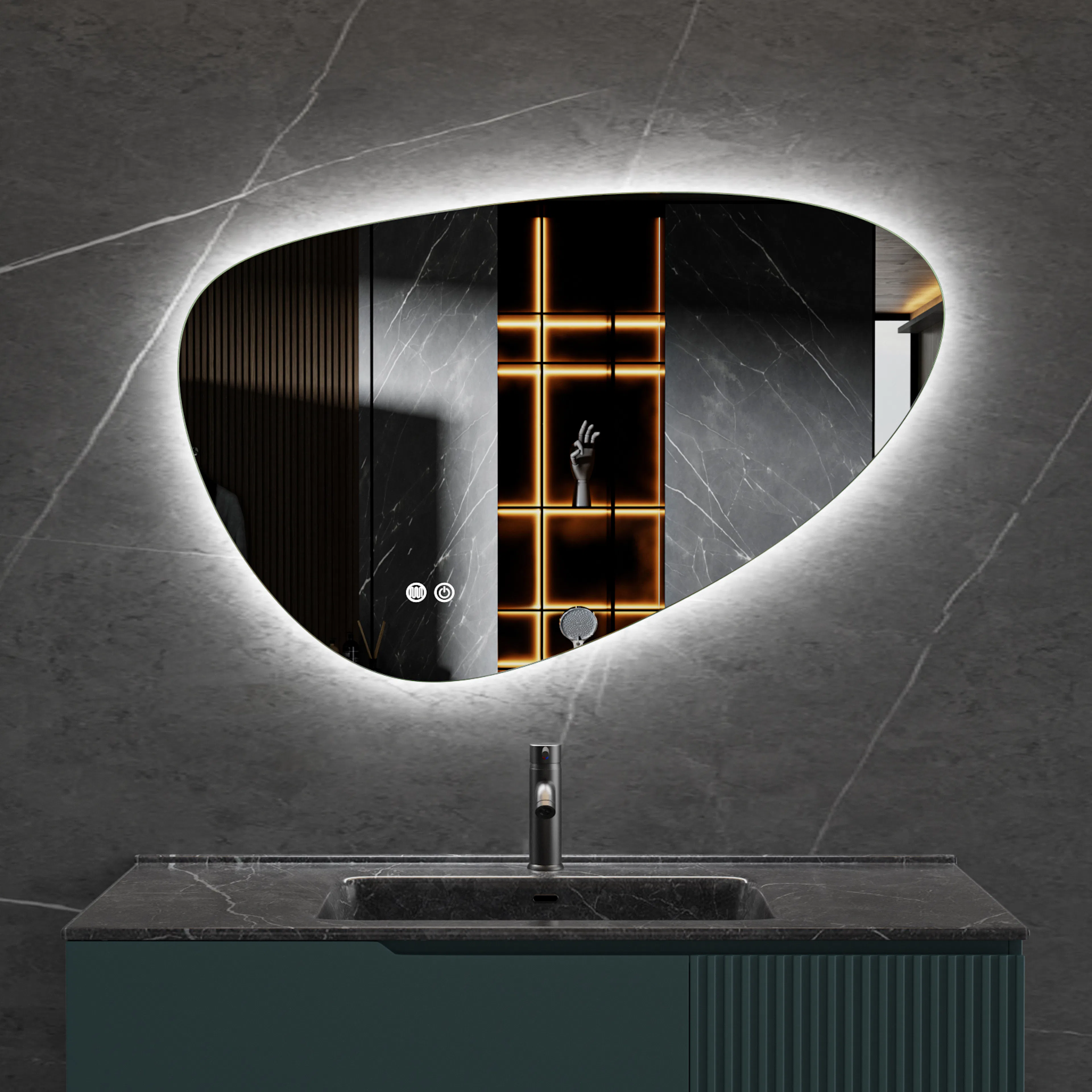Badrumsspegel Lyfco med LED-Belysning 120x75 cm