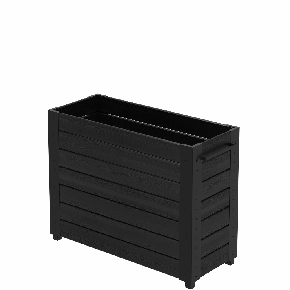 Blomlåda med Fötter PLUS Cubic Svart 120 x 50 x 92 cm