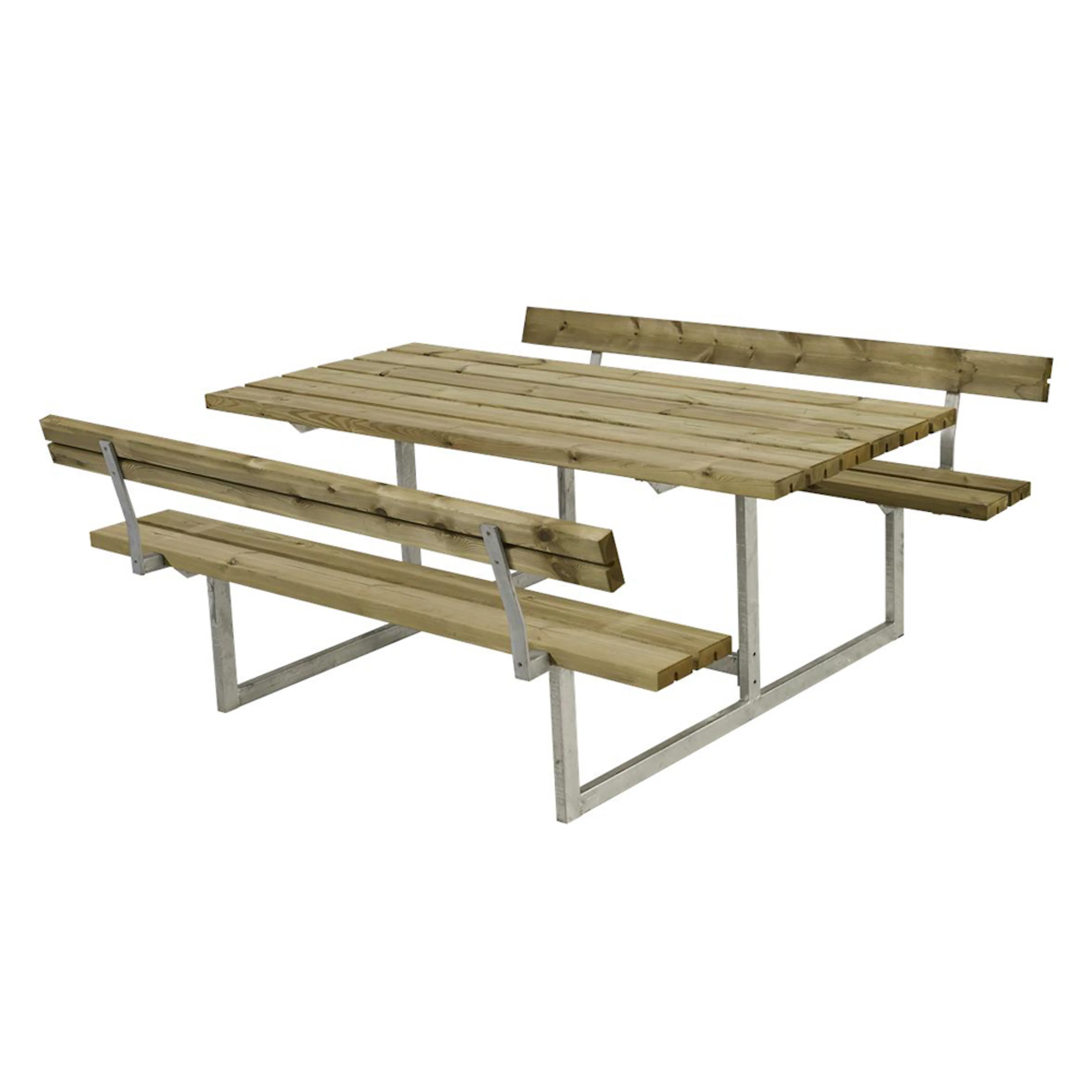 Basic BB-sæt m/2 ryglæn BxLxH: 1840x1770x720 mm, Ryggstöd på båda bänkarna