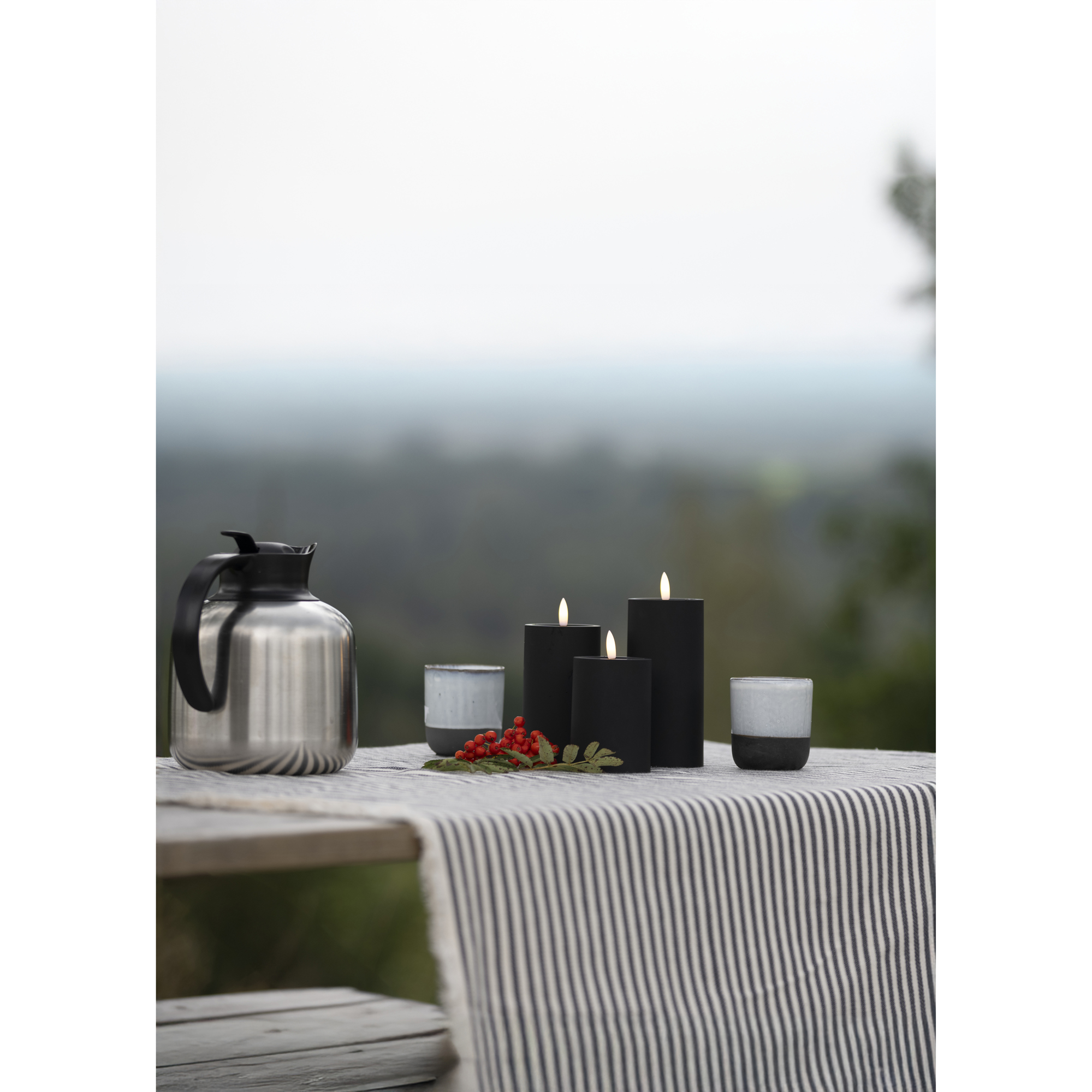 Blockljus LED svart 15cm Svart