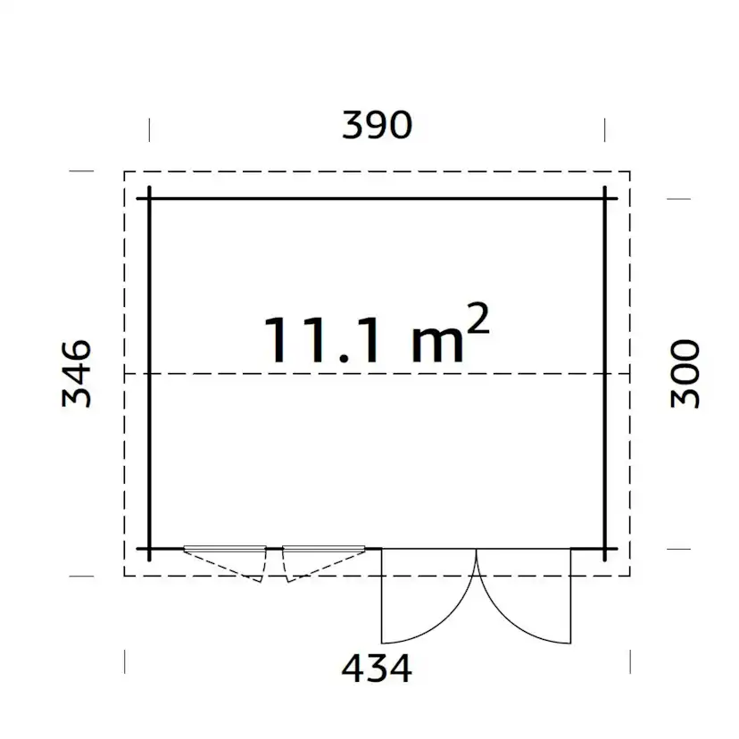 Iris 11,1 m2 Grå dippad