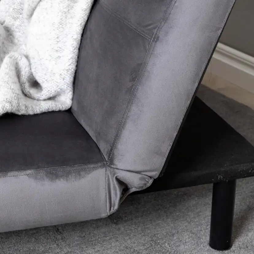 Bäddsoffa Venture Home Bodil Grå Sammet 2-sitssoffa 180x80x55 cm 1 Sovplats