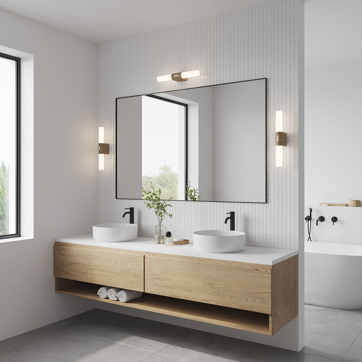 Vägglampa Nordlux Helva Double Basic LED Badrumslampa