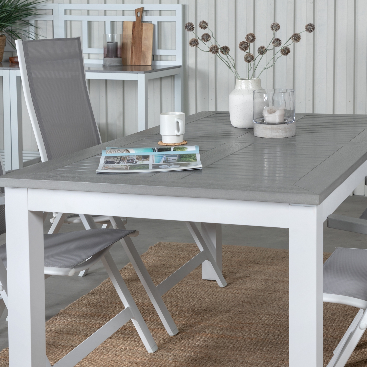 Matgrupp Venture Home Aleyna 152 Vit med 4 Aleyna Positionsstolar