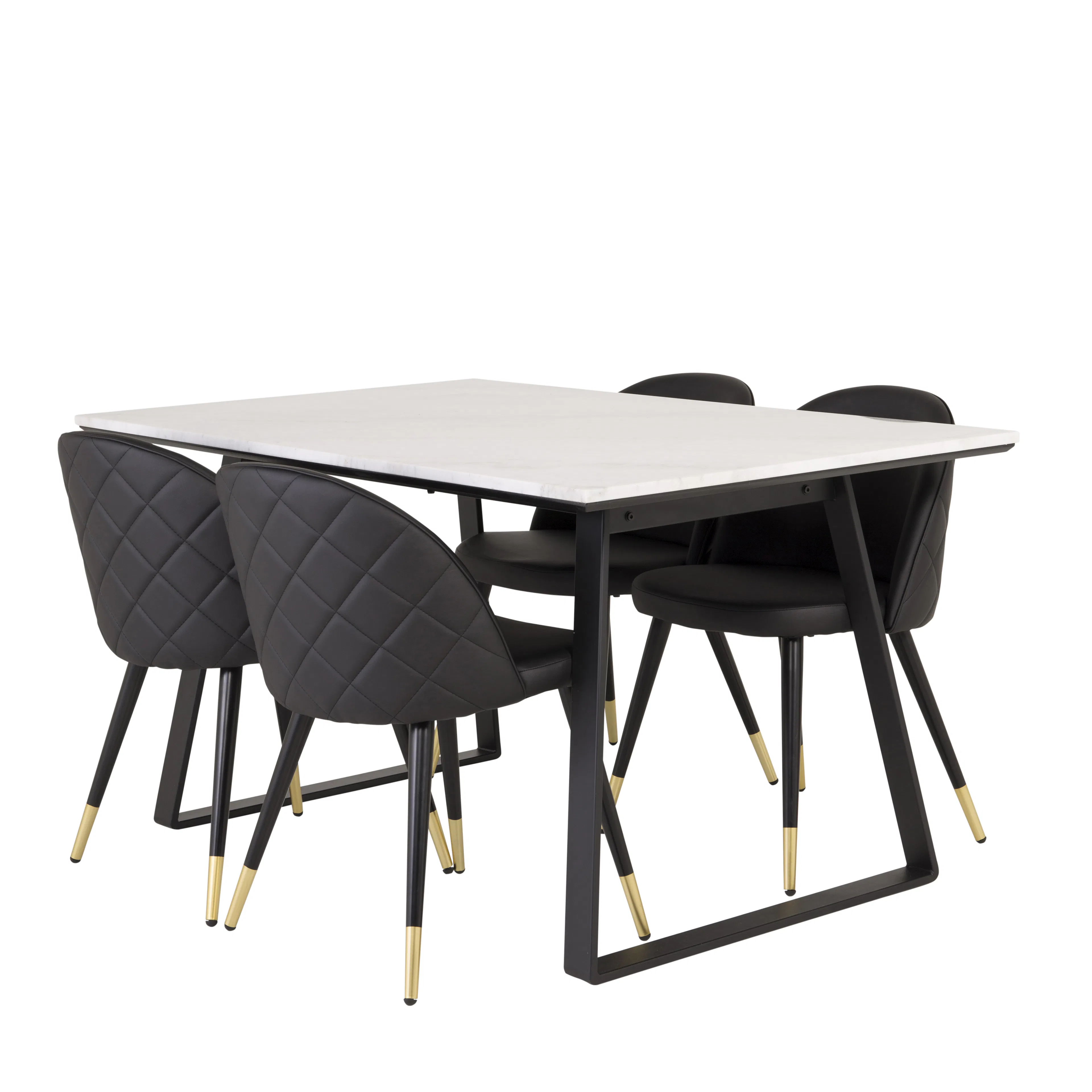 Matgrupp Venture Home Estelle 140 med 4 Valentina Stolar Läder