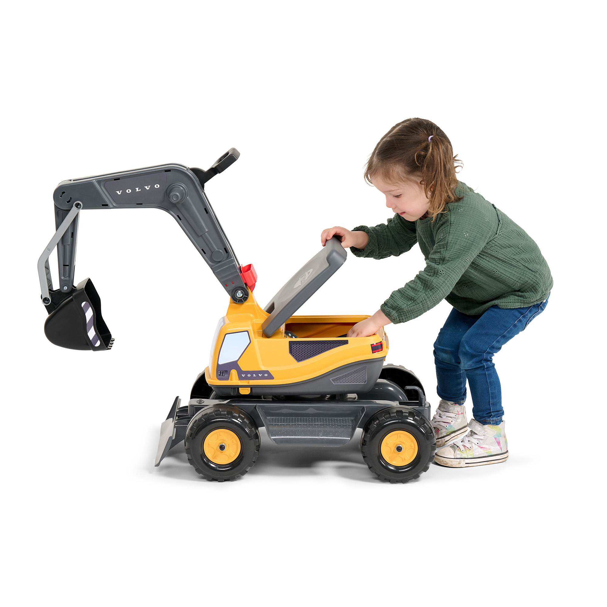 Elbil Falk Volvo Grävmaskin Med Öppen Hytt
