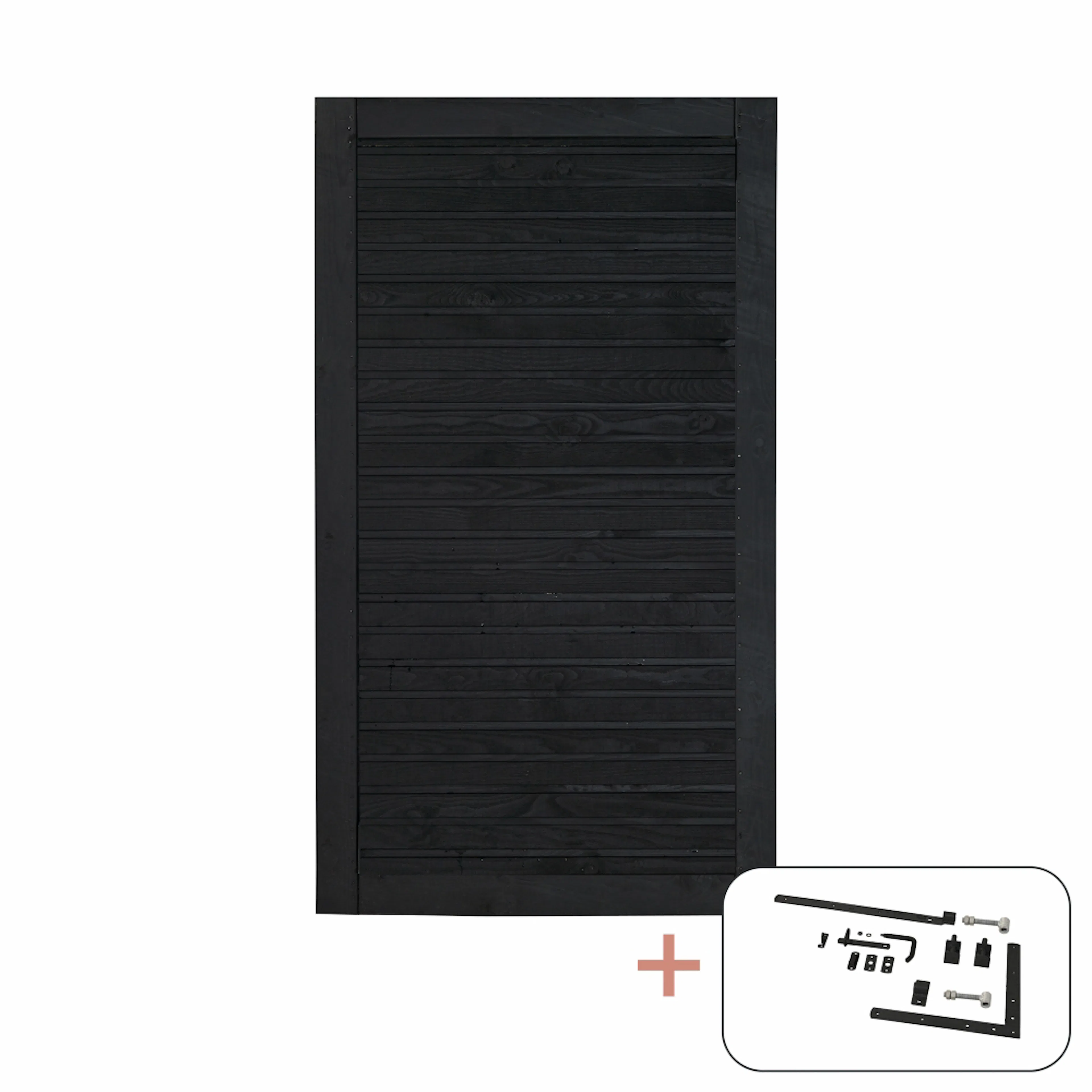 Enkelgrind PLUS Plank med Beslag PEFC 100 x 163 cm Svart