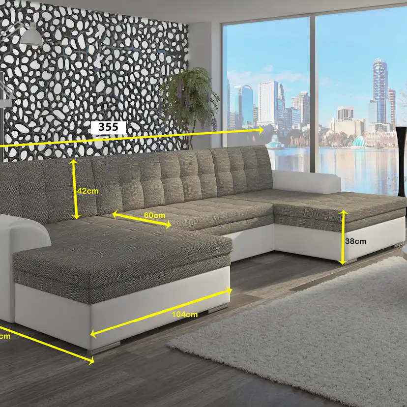 Hörnsoffa Scandinavian Choice Ventolia Bäddsoffa med dubbeldivan U-Formad
