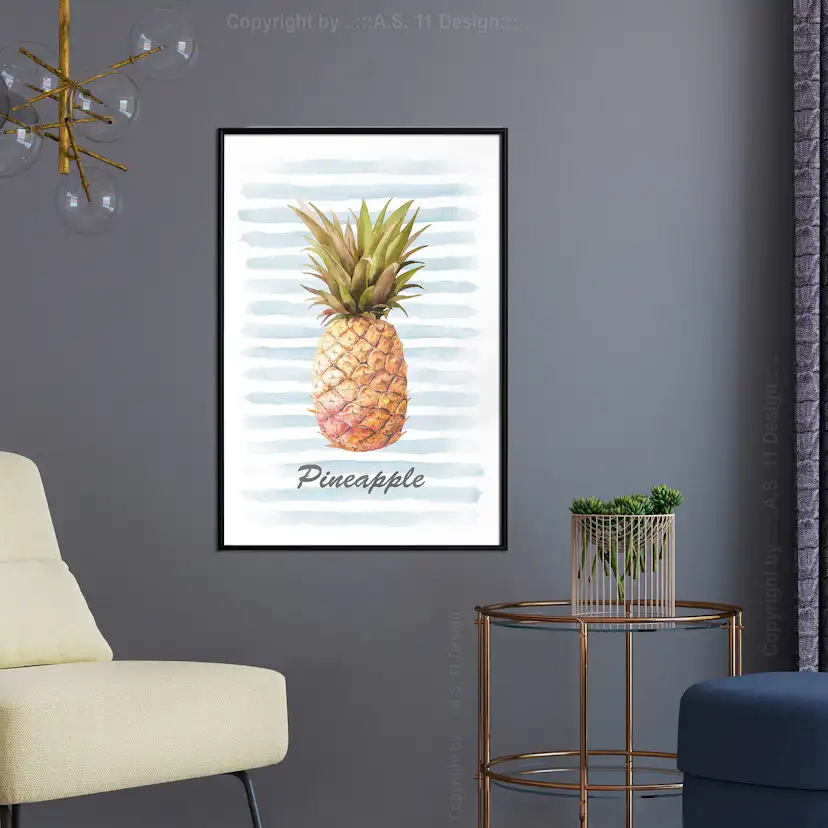 Poster Artgeist Affisch Pineapple and Stripes