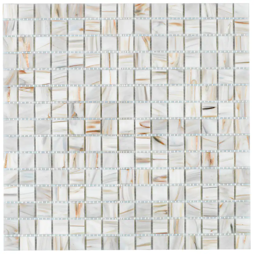 Glasmosaik Arredo Grå/Guld 2x2 cm