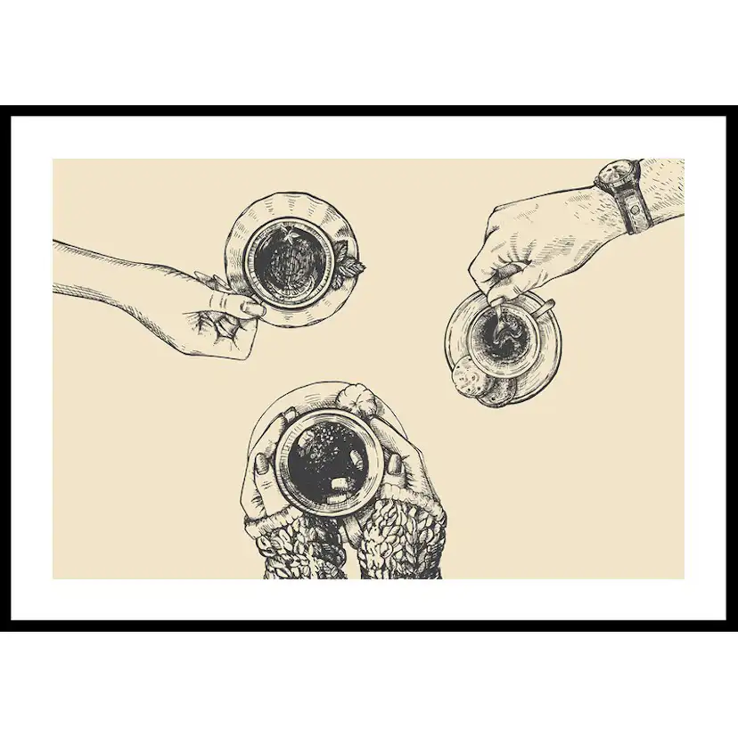 Poster Gallerix Vintage Coffee Drawing