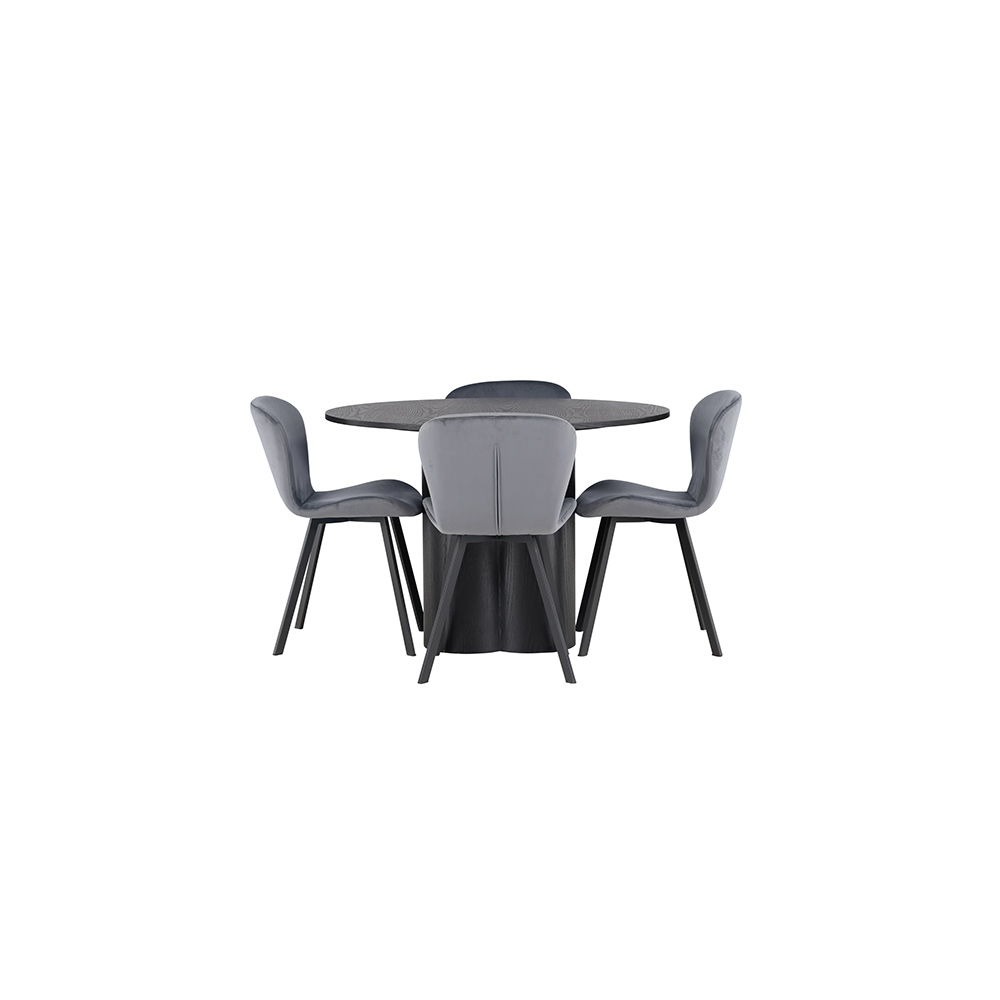 Matgrupp Venture Home Olivia Ø110 cm med 4 st Lilja stolar