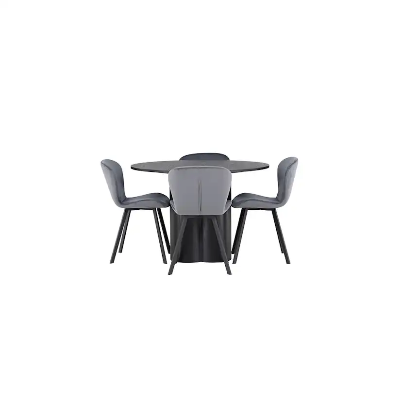 Matgrupp Venture Home Olivia Ø110 cm med 4 st Lilja stolar