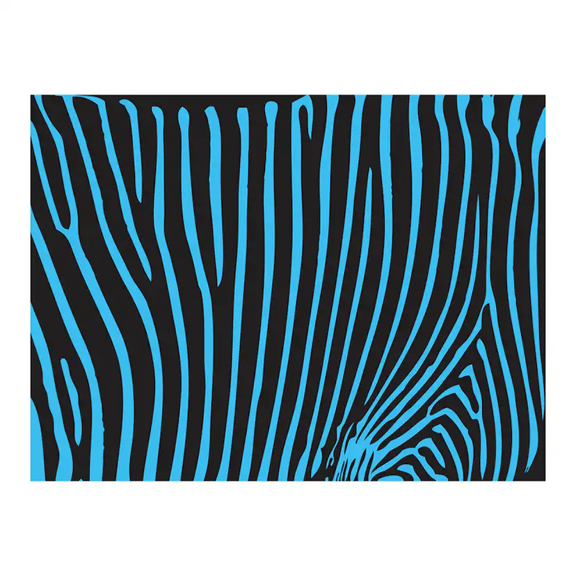 Zebra pattern (turkos) 350x270 Storlek: 350x270 cm