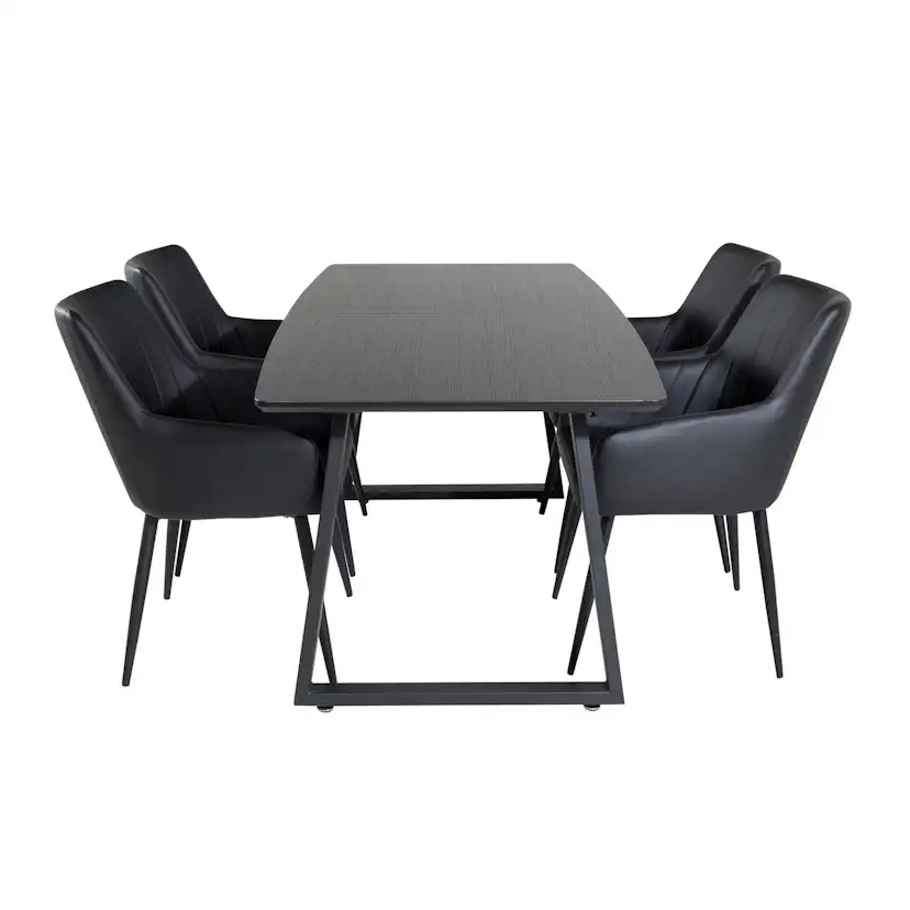 Inca Extentiontable - Black top / black Legs +Comfort - Dini Svart/Svart