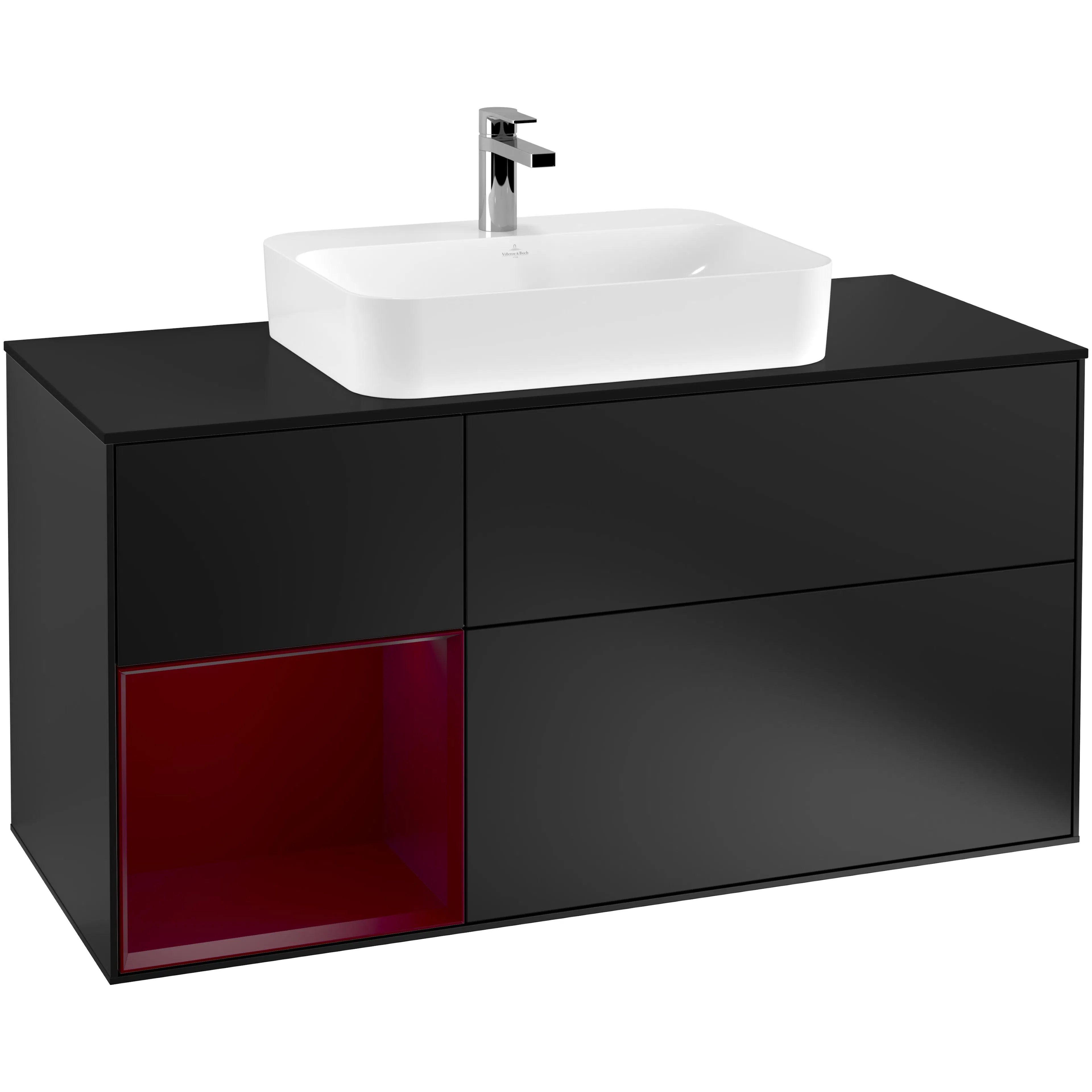Tvättställsskåp Villeroy & Boch Finion med 3 Lådor Hylla och Bänkskiva för Ytmonterat Tvättställ