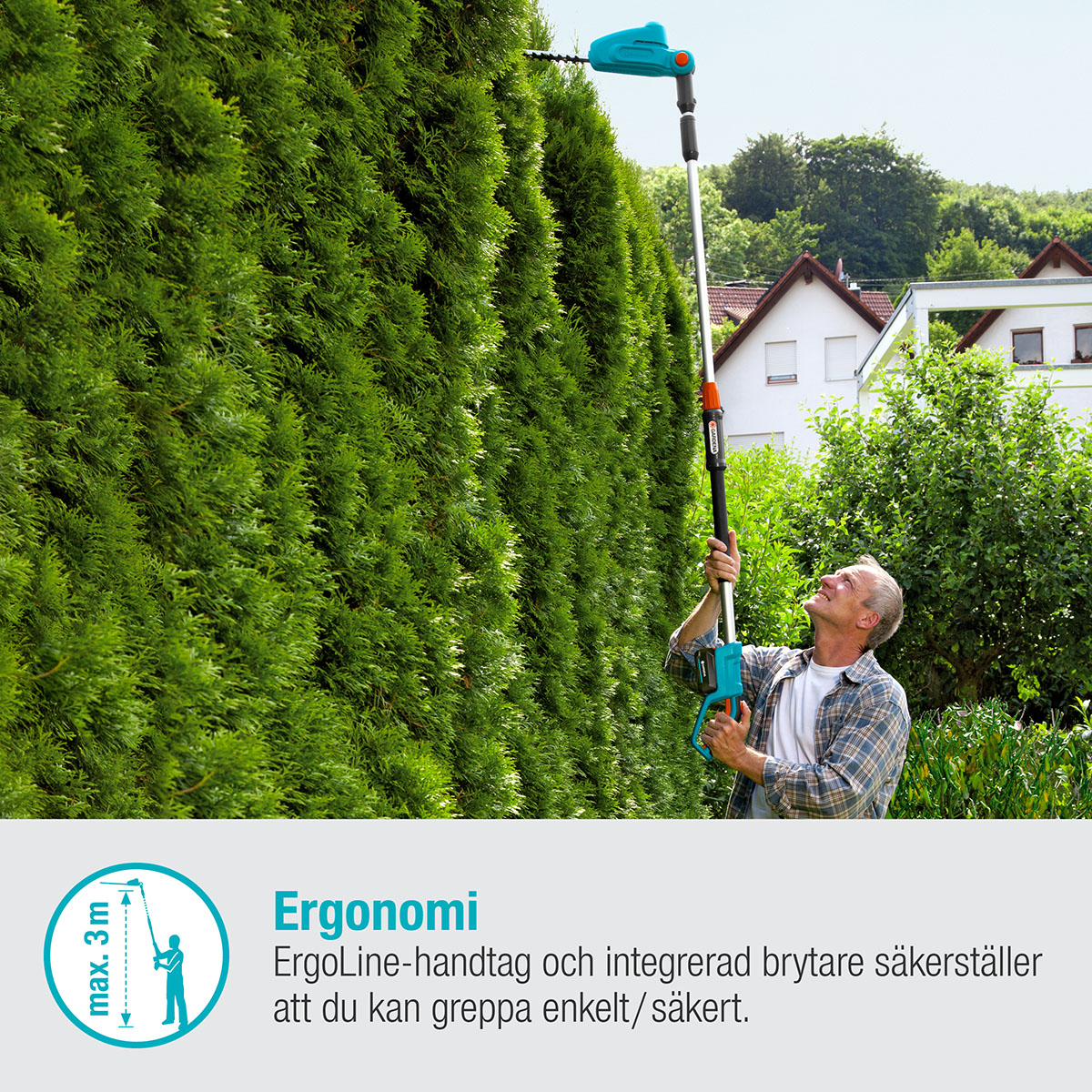 Teleskopisk Häcksax Gardena THS 42/18V P4A Komplett (2,5Ah batteri + standardladdare)