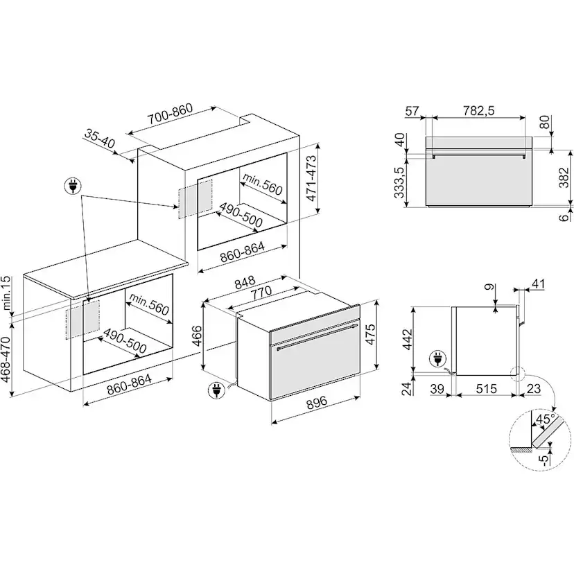 Kompaktugn Smeg SFR9302TX