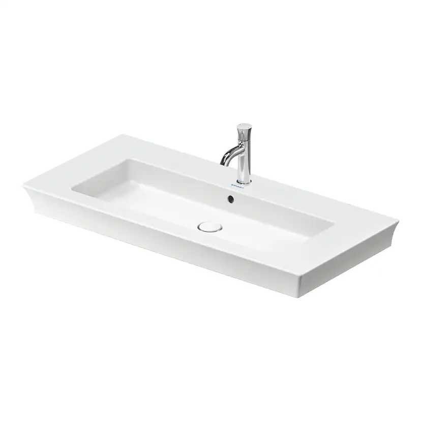Tvättställ Vit Högblank 1055 mm 1055x490 mm, Hål för Blandare: Ja