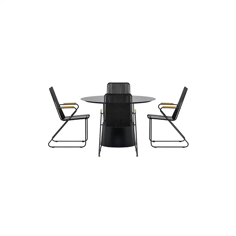 Matgrupp Utomhus Venture Home Lanzo Ø120 cm med 4 st Bois Trädgårdsstolar