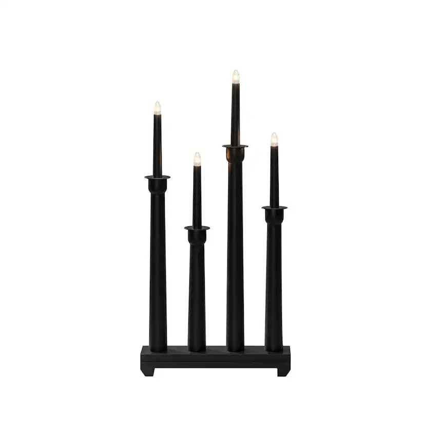 Adventsljusstake Gnosjö Konstsmide 4 Ljus Trä Svart