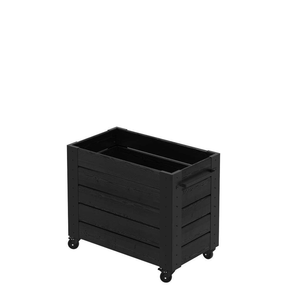 Blomlåda med Hjul PLUS Cubic Svart 87 x 50 x 73 cm