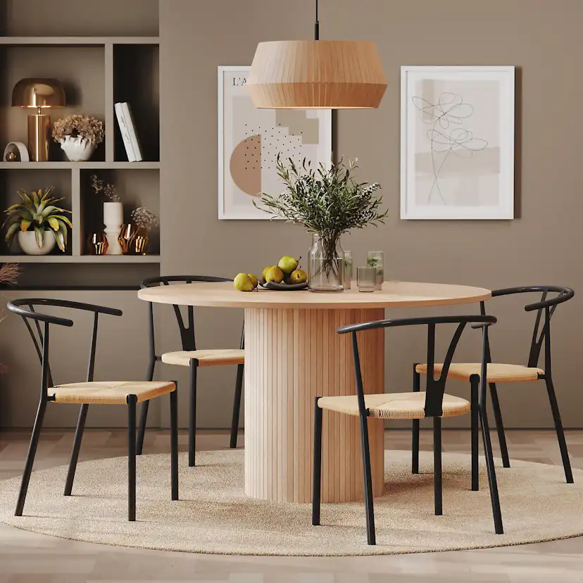 Matgrupp In Living Kopparbo Ø130 cm Med 4 st Elysia stolar