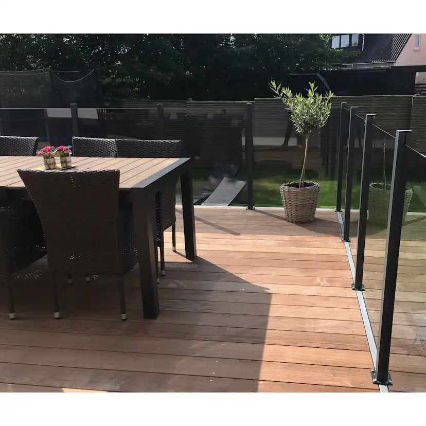Staket Hortus Glas Med Aluminiumskena 1000x950