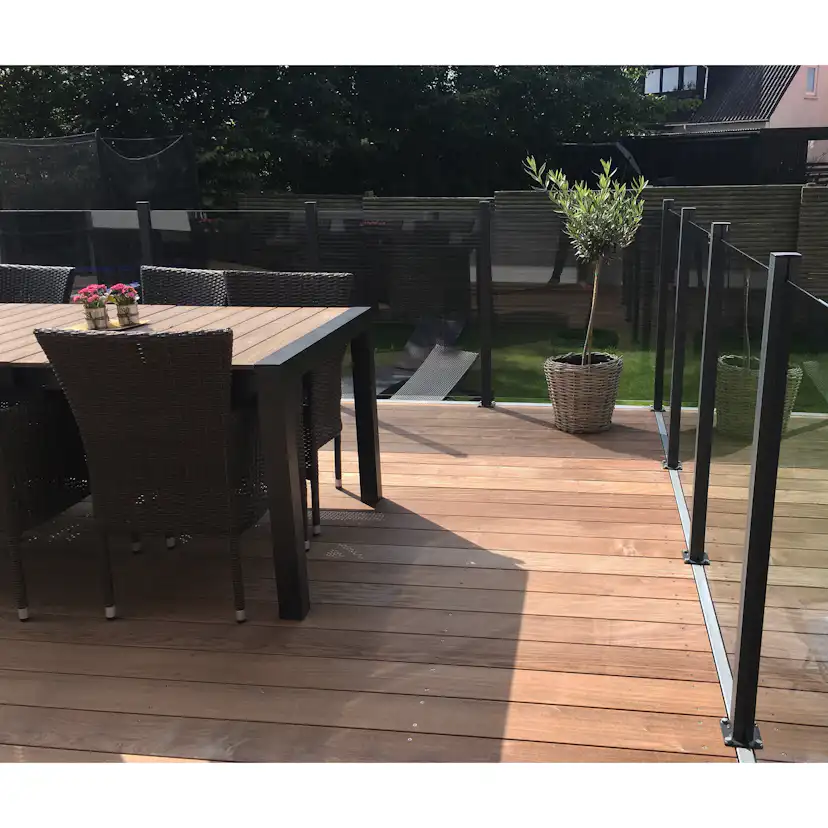 Staket Hortus Glas Med Aluminiumskena 1000x950