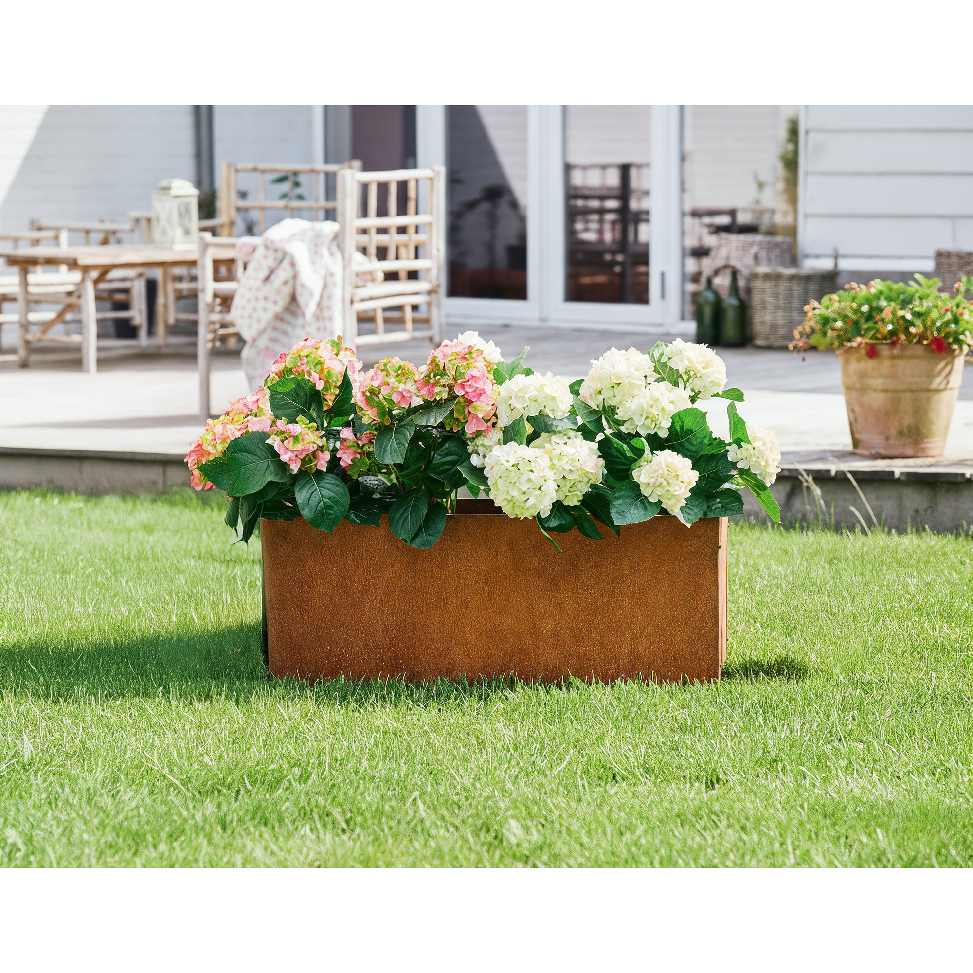 Blomlåda Grouw Fyrkantig Rostig 80X30X30 cm