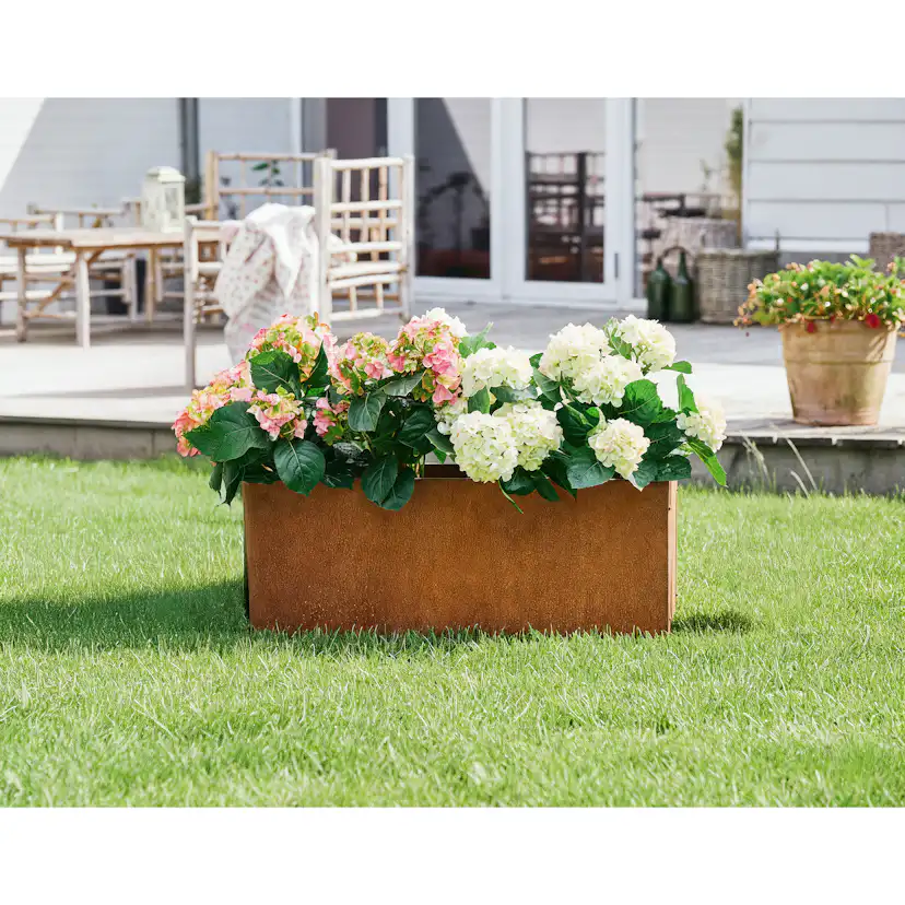 Blomlåda Grouw Fyrkantig Rostig 80X30X30 cm